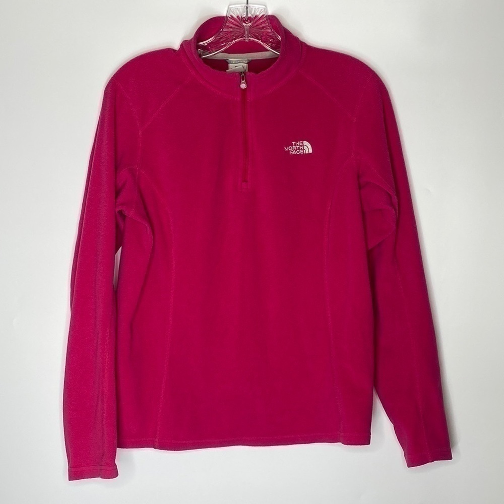 The North Face Pink Fleece 1/4 Zip Long Sleeve Shirt Size Medium